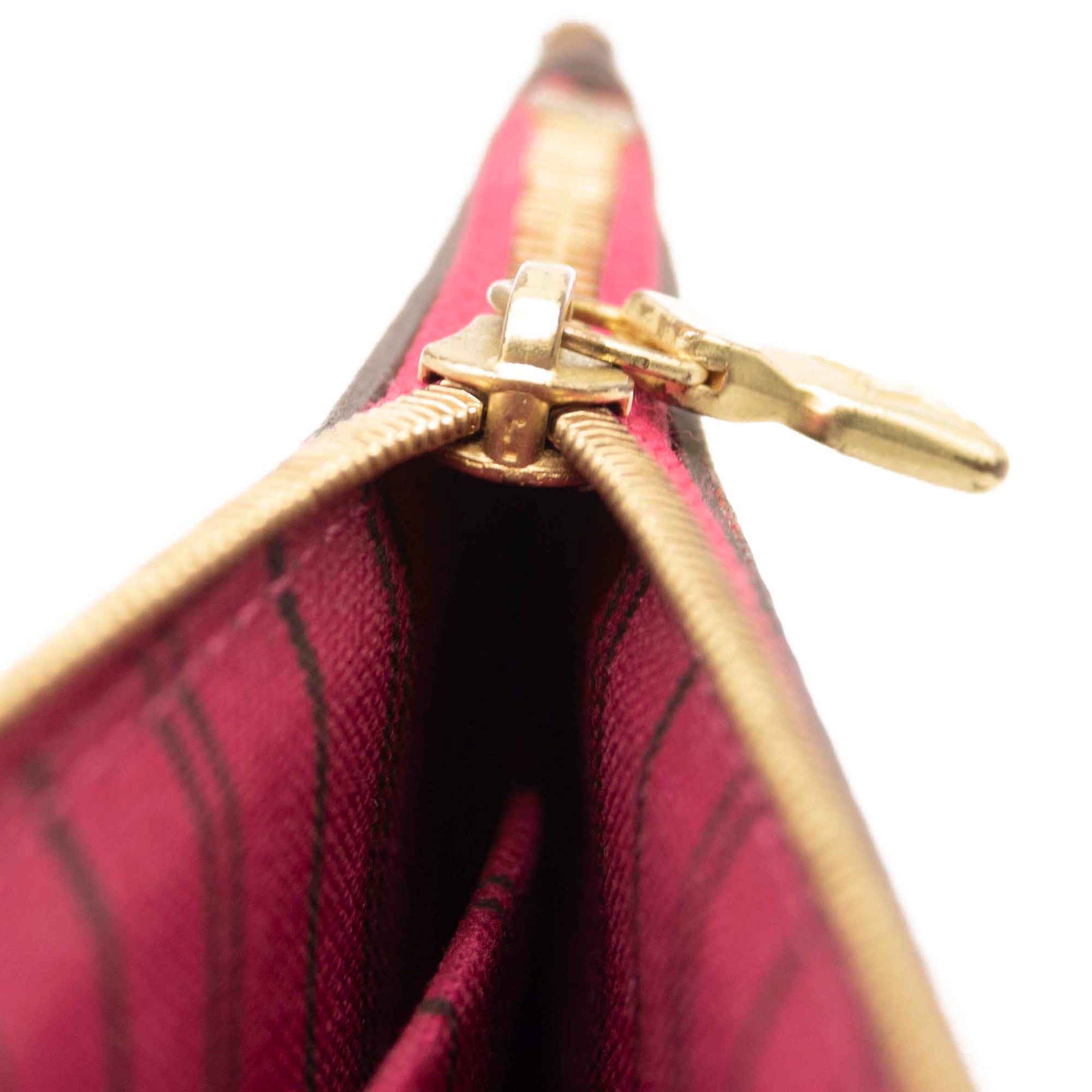 LOUIS VUITTON Monogram Neverfull MM GM Pochette Pivoine