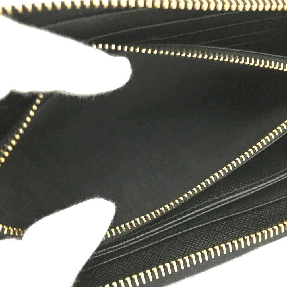 USED PRADA Saffiano Zip Around Wallet Black