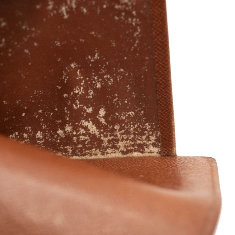 USED Louis Vuitton Passport Cover Brown Monogram Canvas Clutch