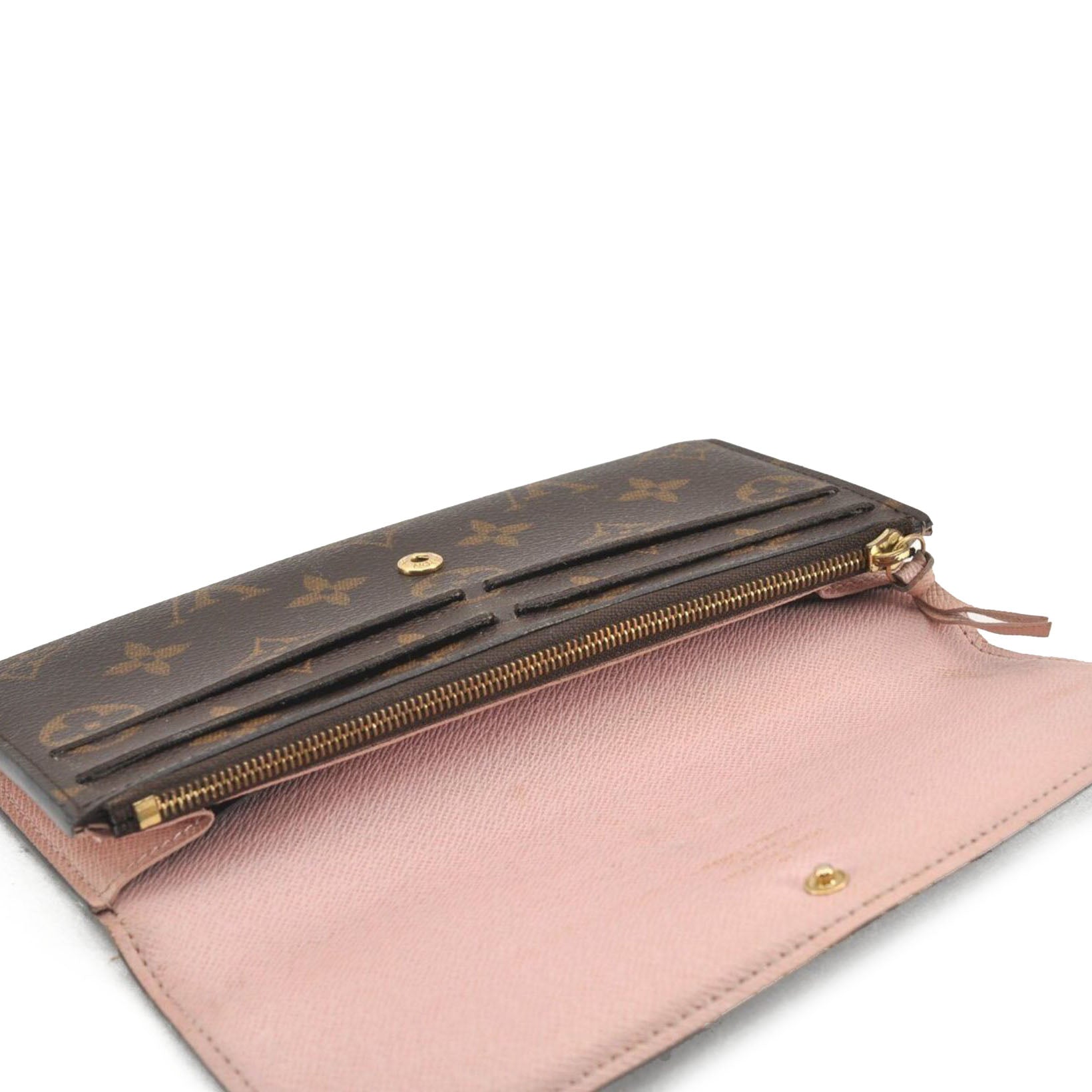 LOUIS VUITTON Monogram Emilie Wallet Rose Ballerine