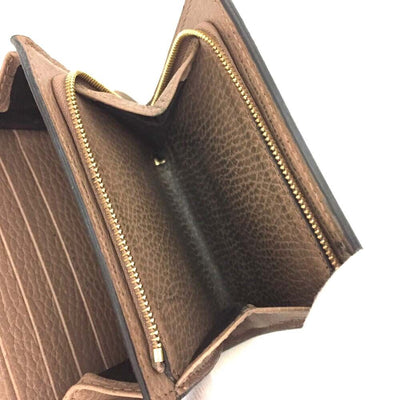 Gucci Dollar Calfskin GG Supreme Monogram Medium GG Marmont Wallet Beige