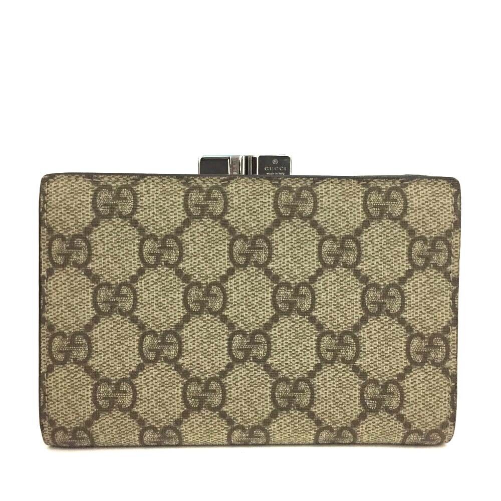 Gucci GG Plus Monogram Flap Wallet Blue Compact Kisslock