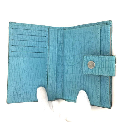 Gucci GG Plus Monogram Flap Wallet Blue Compact Kisslock