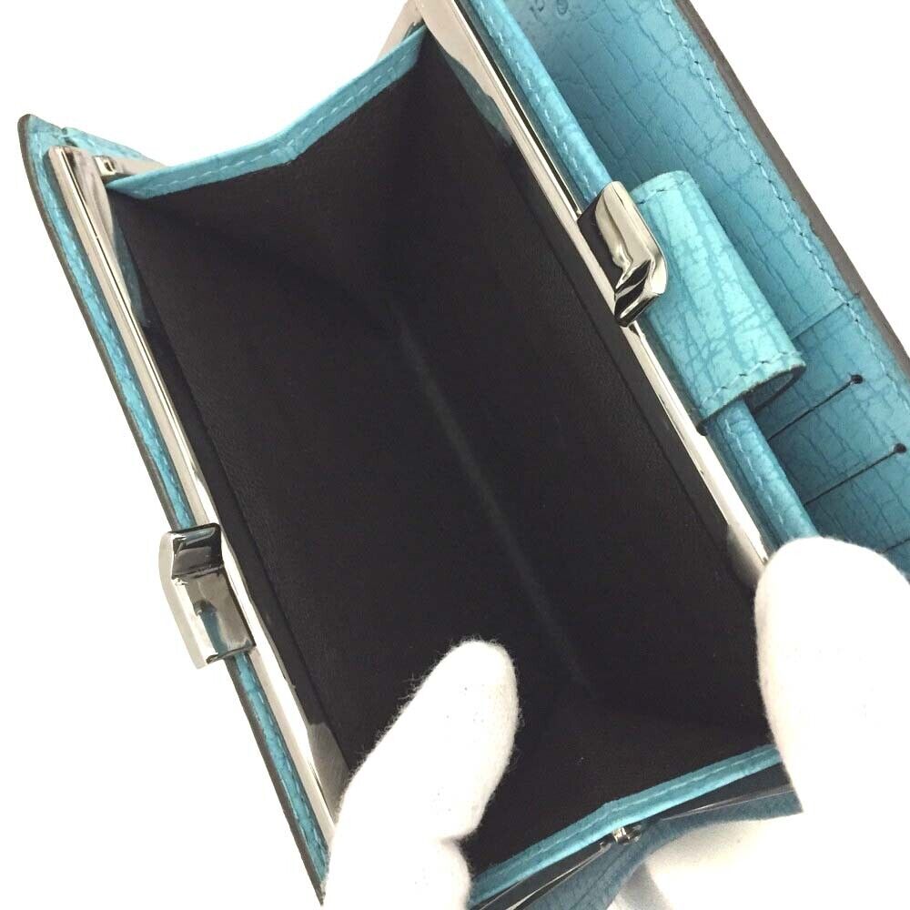 Gucci GG Plus Monogram Flap Wallet Blue Compact Kisslock