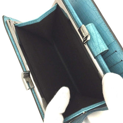 Gucci GG Plus Monogram Flap Wallet Blue Compact Kisslock