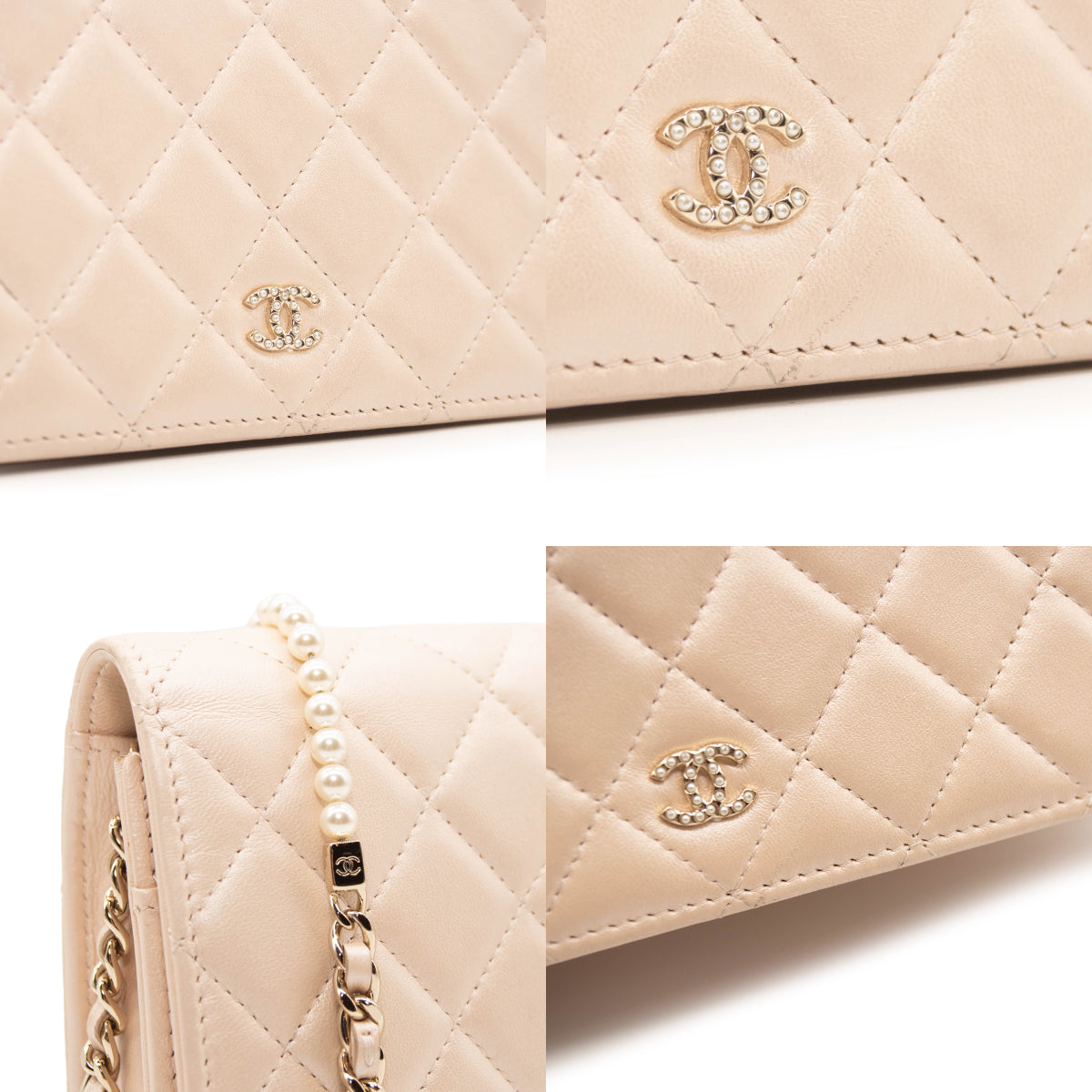 Chanel Quilted Wallet on Chain WOC Chain Around Black Lambskin Aged Go –  Coco Approved Studio