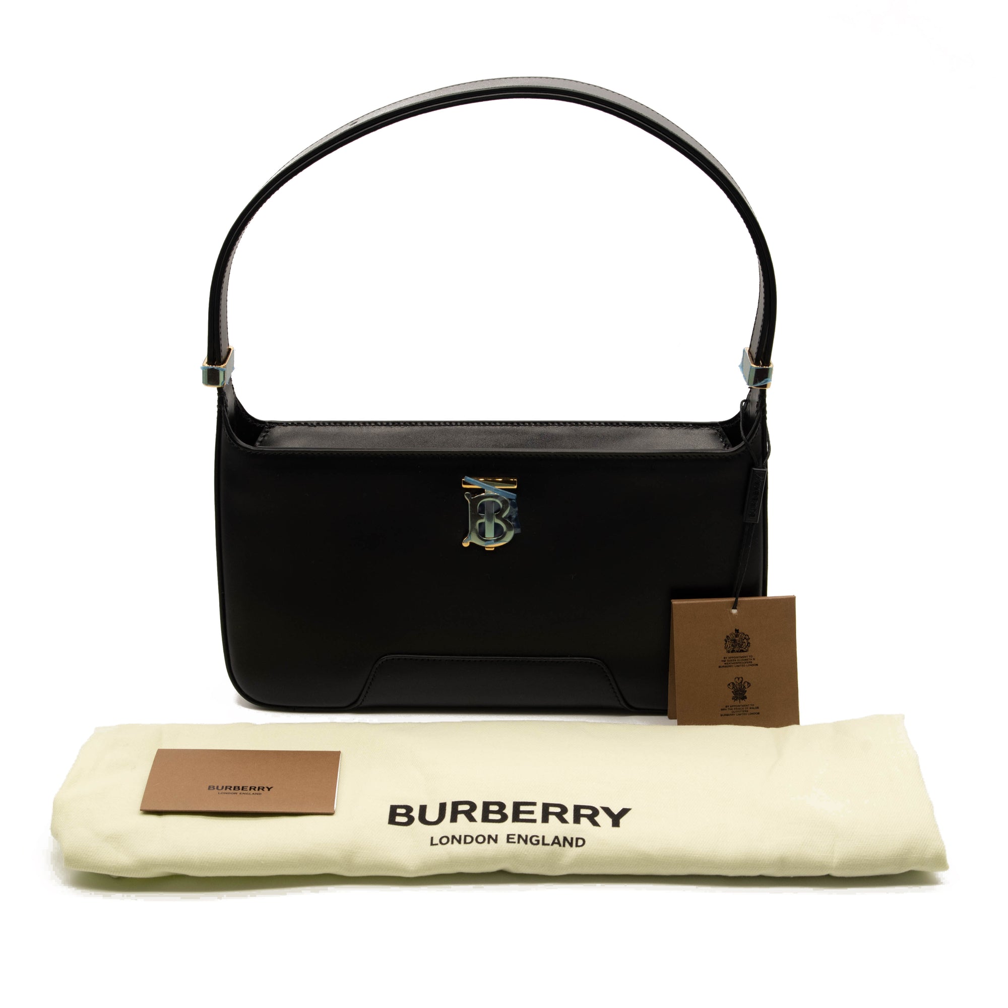 Burberry Burberry TB Plaque Shoulder Bag Black - MyDesignerly