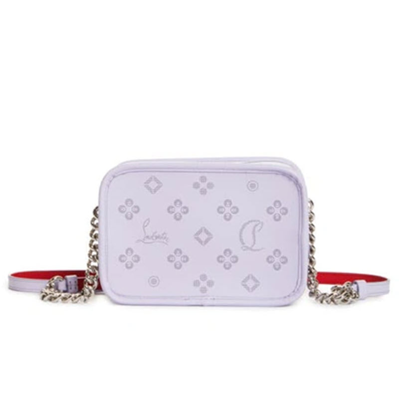 Christian Louboutin Radioloubi Small Leather Crossbody Bag Lilac Perforated