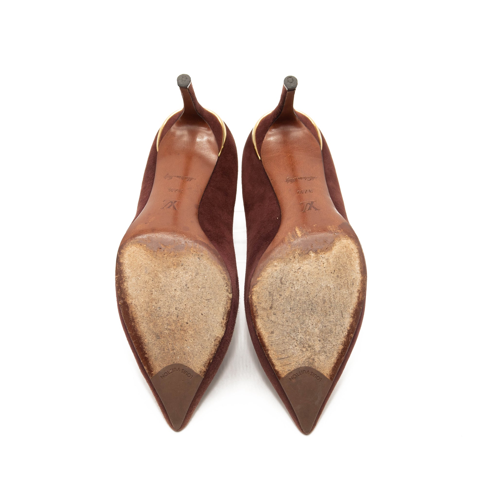 Louis Vuitton Suede Eyeline Pumps 37.5 Amarante