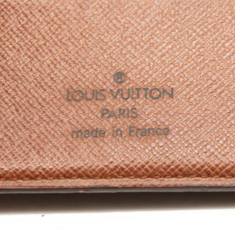 USED Louis Vuitton Passport Cover Brown Monogram Canvas Clutch