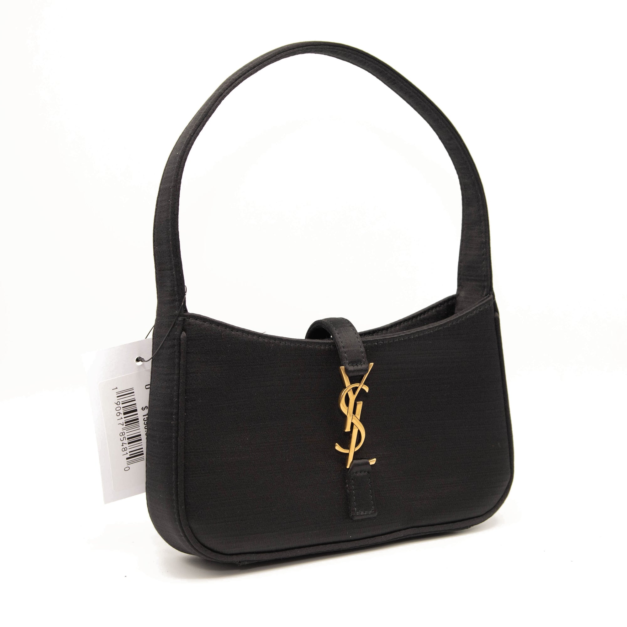 Saint Laurent Le 5 A 7 Mini In Satin Black Shoulder Bag