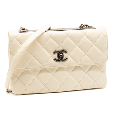 Chanel Lambskin Quilted Medium Trendy CC Flap White