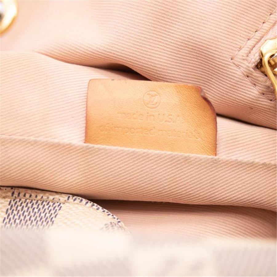 Louis Vuitton Graceful Damier Azur Mm Rose Ballerine White Canvas Tote