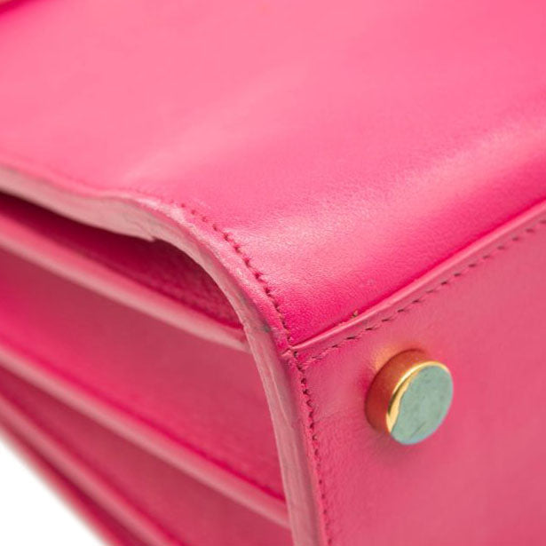 Saint Laurent Calfskin Nano Sac De Jour Lipstick Fuchsia