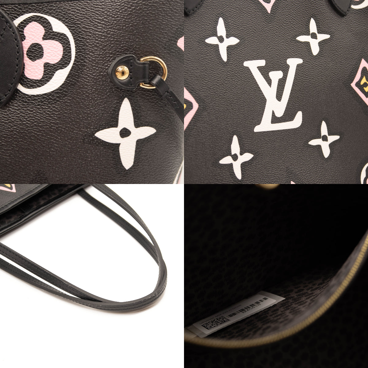 Louis Vuitton Monogram Giant Wild At Heart Neverfull MM Tote Black
