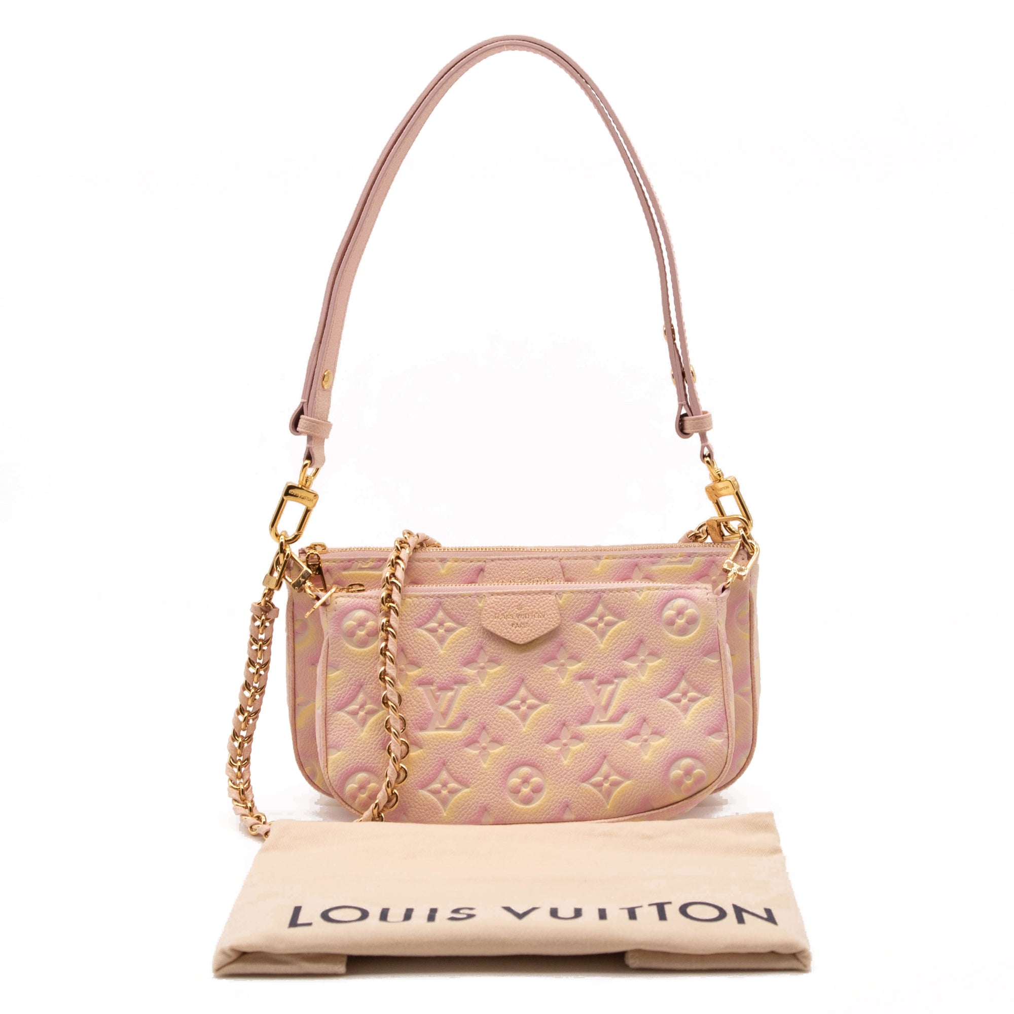 Louis Vuitton Pink Monogram Empreinte Leather Mini Pochette Accessories  Louis Vuitton