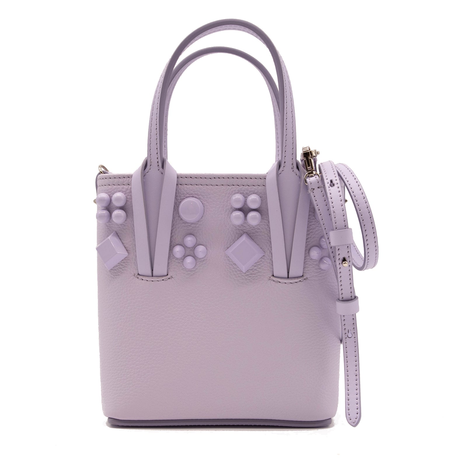 Christian Louboutin Mini Cabata North/South Leather Tote Purple