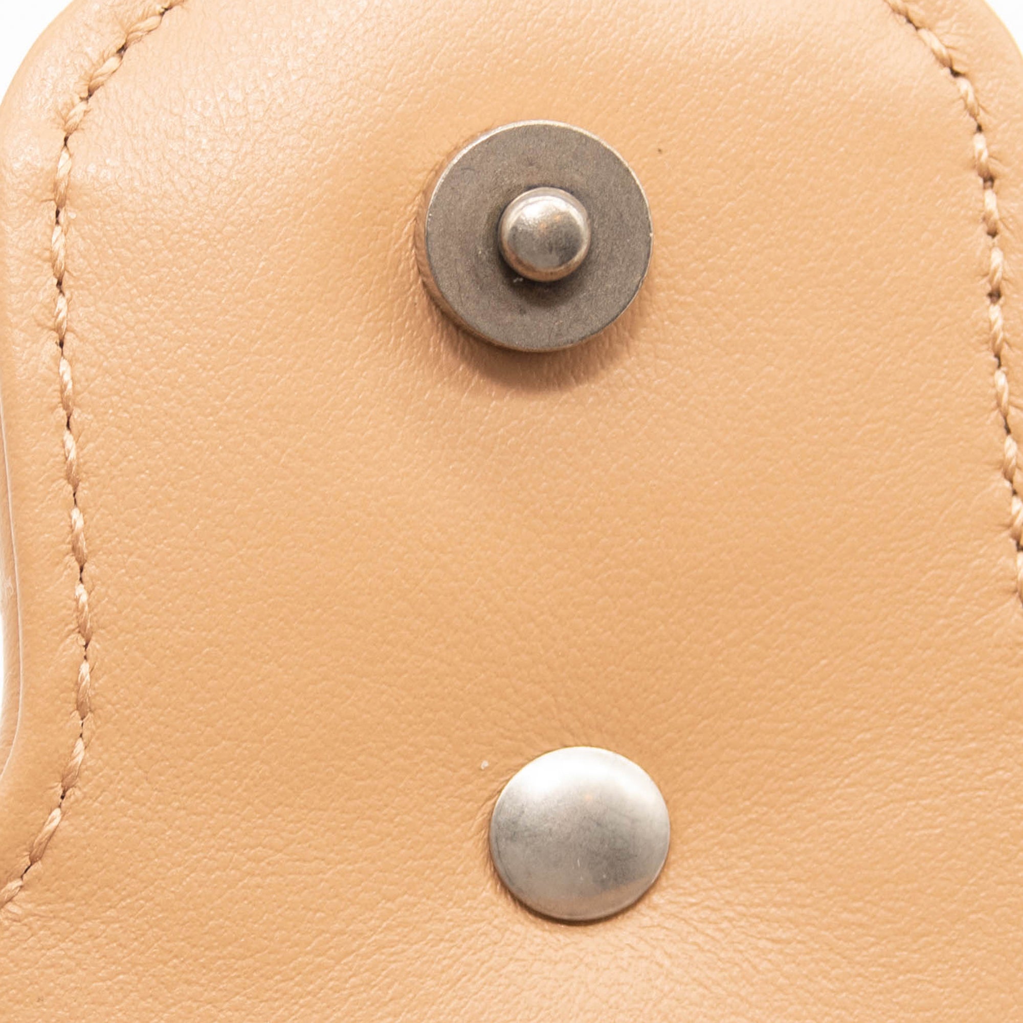 GUCCI MARMONT  GG SUPER MINI ROSE BEIGE MATELASSE LEATHER SHOULDER BAG