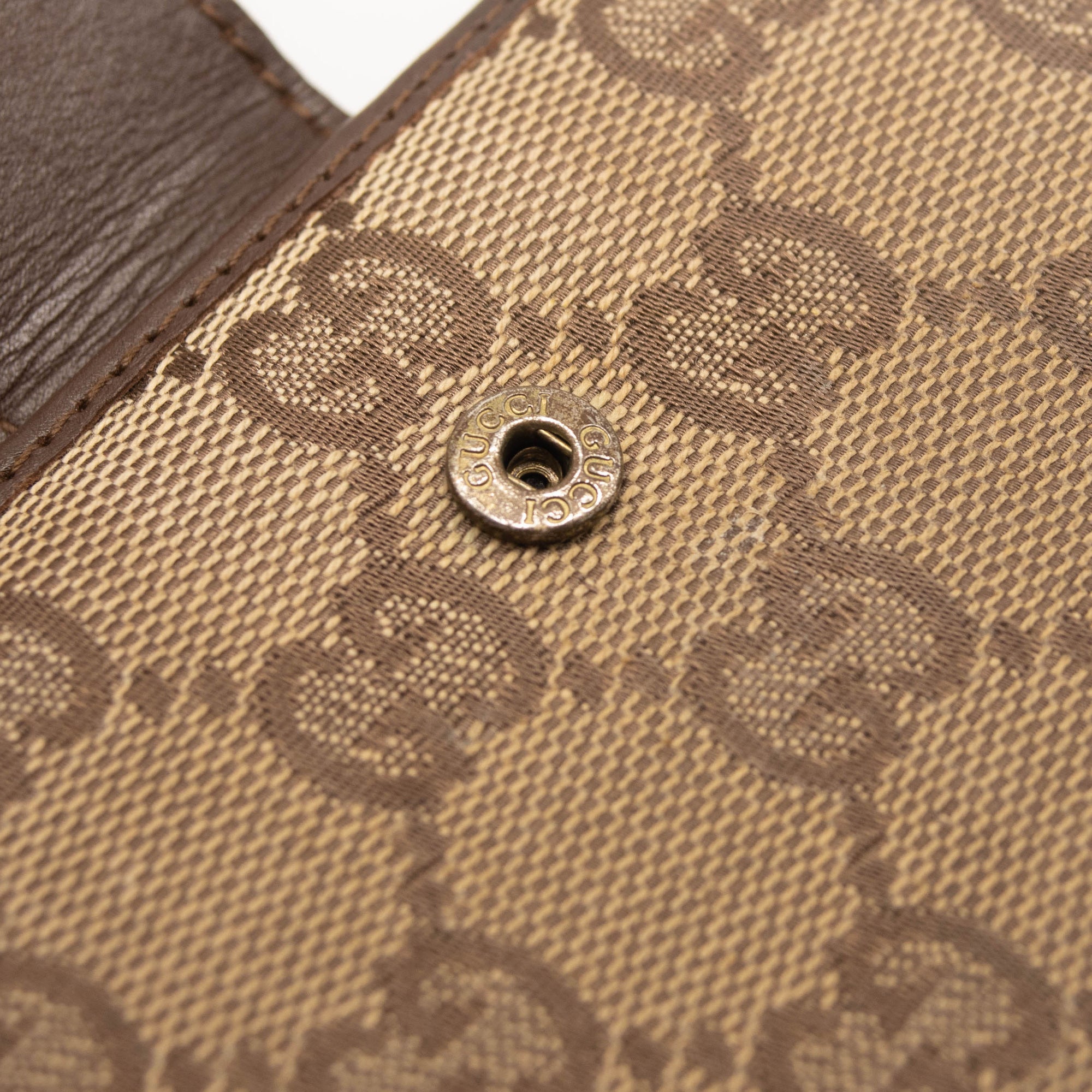 Gucci Supreme Canvas GG Monogram Compact Wallet Brown