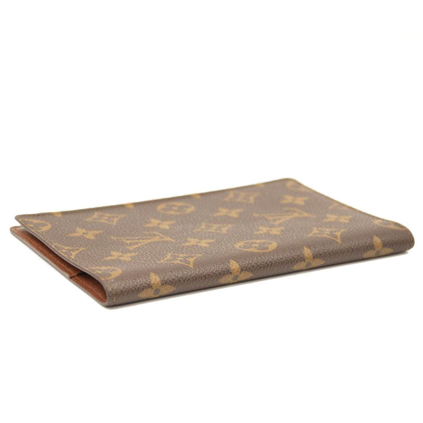 USED Louis Vuitton Passport Cover Brown Monogram Canvas Clutch
