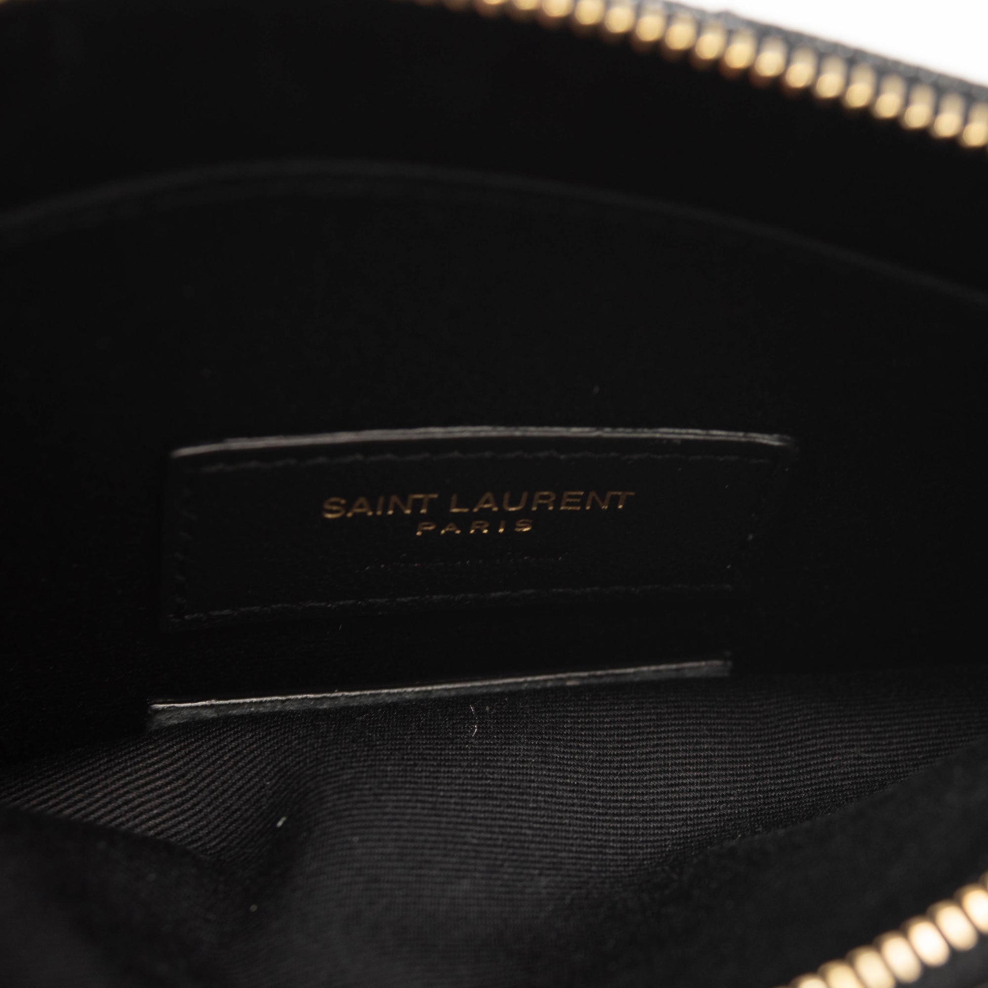 Saint Laurent Grain De Poudre Chevron Monogram Bill Pouch Black YSL