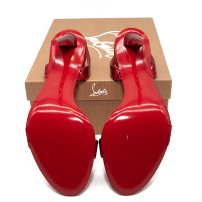 NEW Christian Louboutin Astrid Slingback Sandal Red Metallic 36 EU