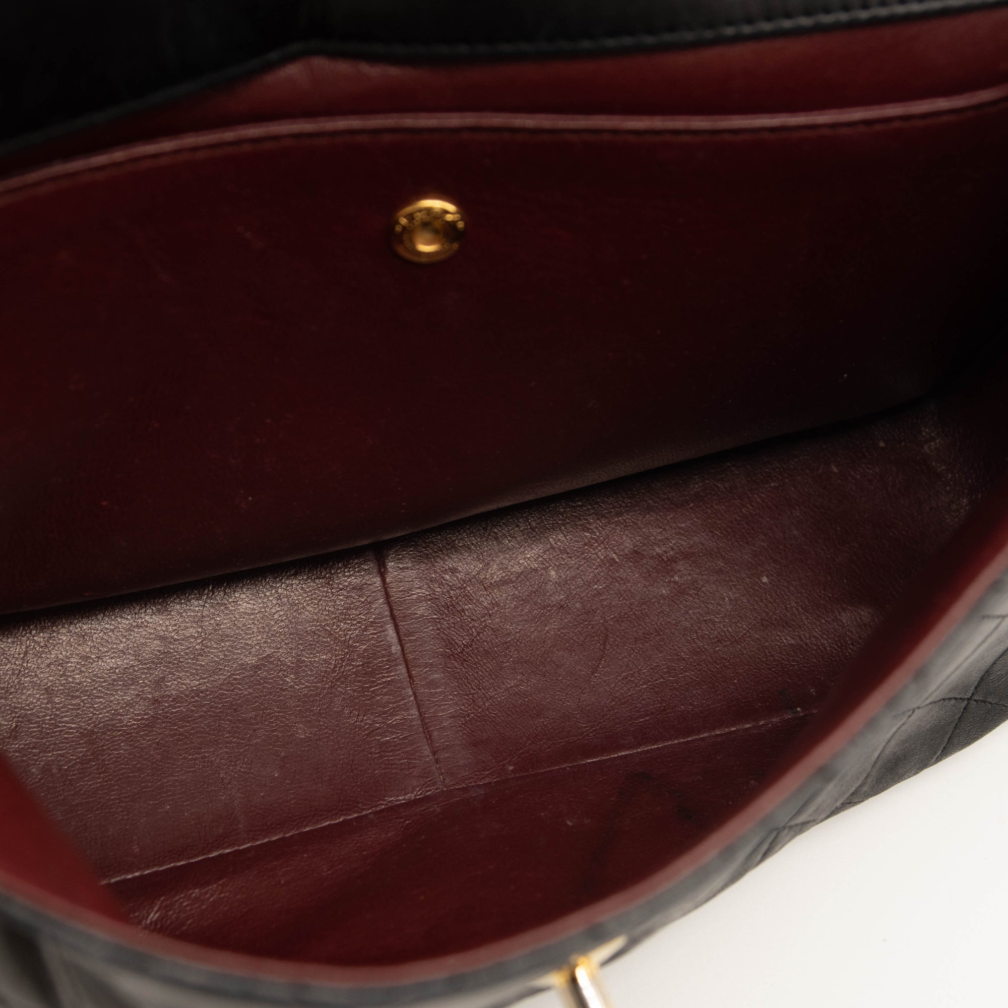 Chanel Vintage Large Quilted Flap Bag Black Gold Shoulder Bag Crossbody