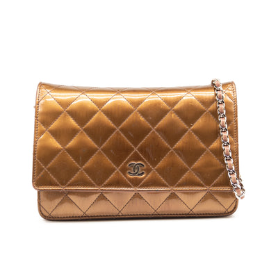 Chanel Wallet on Chain Boy Calfskin Quilted Woc Brown Patent Leather S -  MyDesignerly