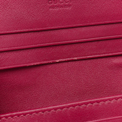 Gucci Velvet Matelasse Pearl Love Embroidered GG Marmont Card Case Wallet Light Raspberry Rose