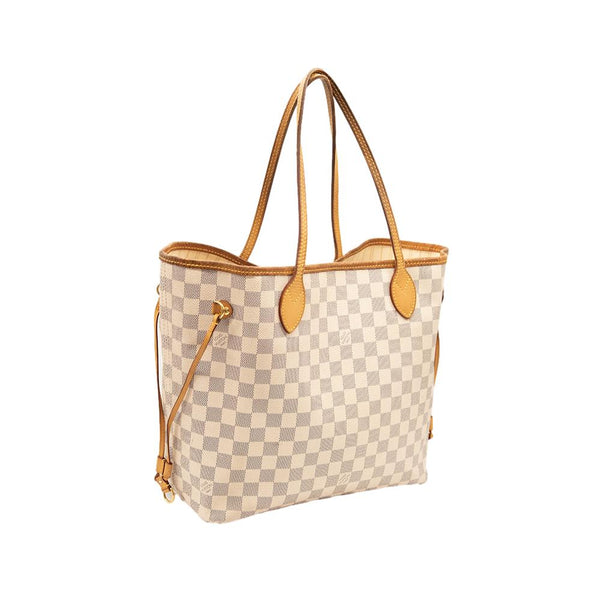Louis Vuitton 2017 Pre-owned Damier Azur Tahitienne Neverfull mm Tote Bag - White