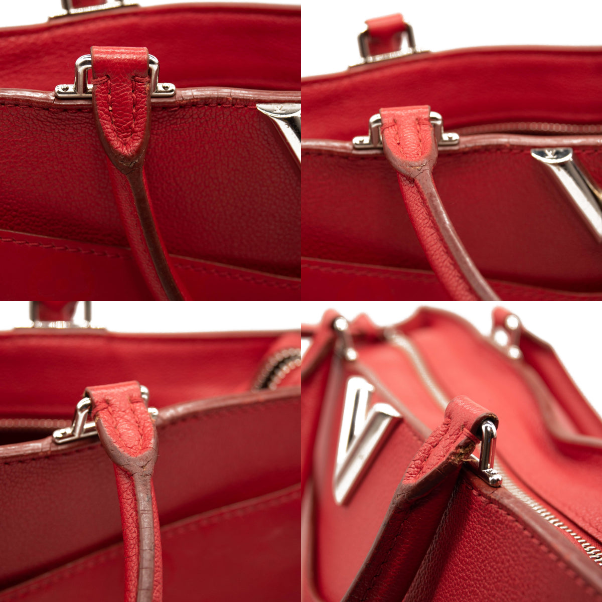 Louis Vuitton Monogram Cuir Plume Very Zipped Tote Rubis Red