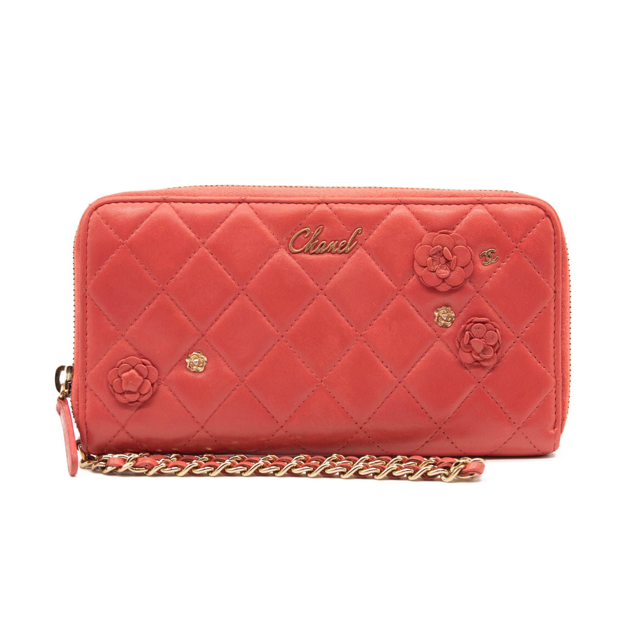 chanel zipped coin purse pink