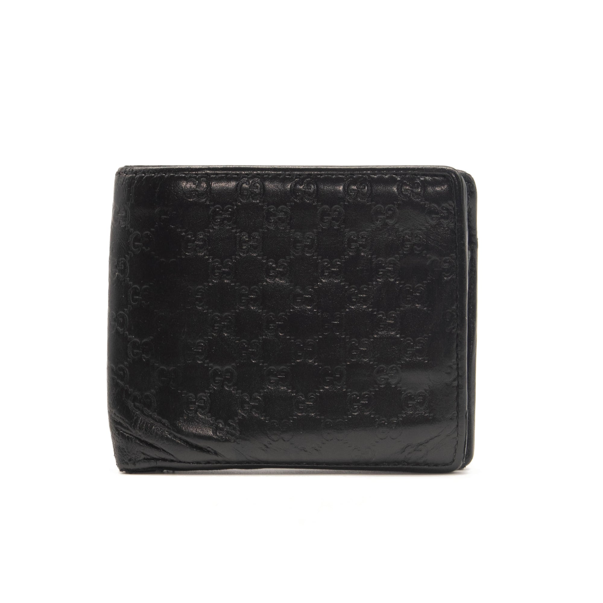 Gucci Men's Microguccissima GG Black Leather Bifold Wallet