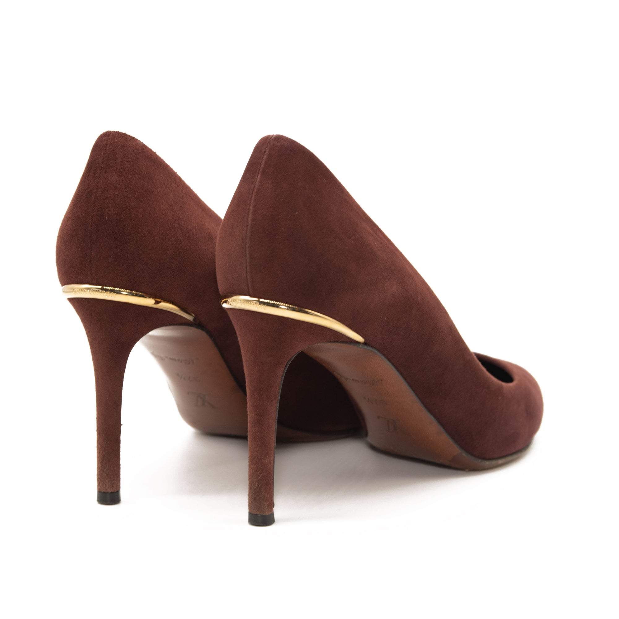 Louis Vuitton Suede Eyeline Pumps 37.5 Amarante
