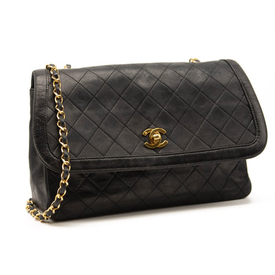 CHANEL Double Faces W Sided Chain Shoulder Bag Black Quilted Flap e61 –  hannari-shop