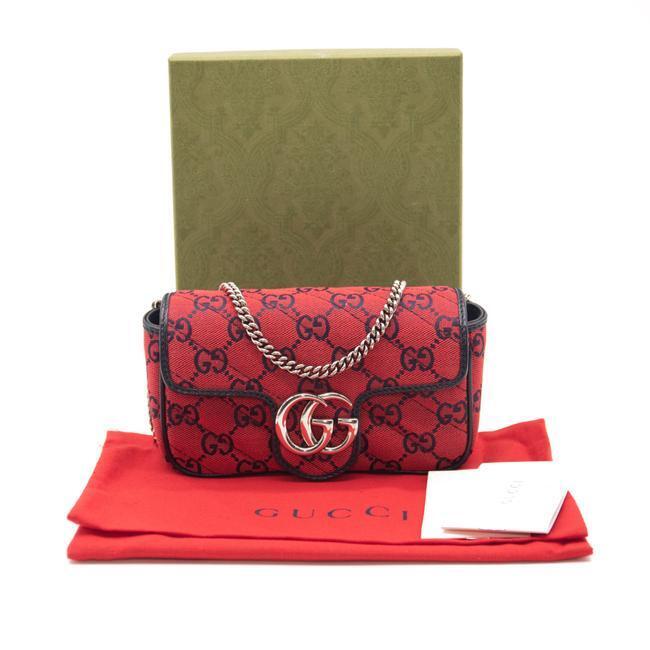 Gucci Diagonal Mini GG Marmont Chain Shoulder Bag