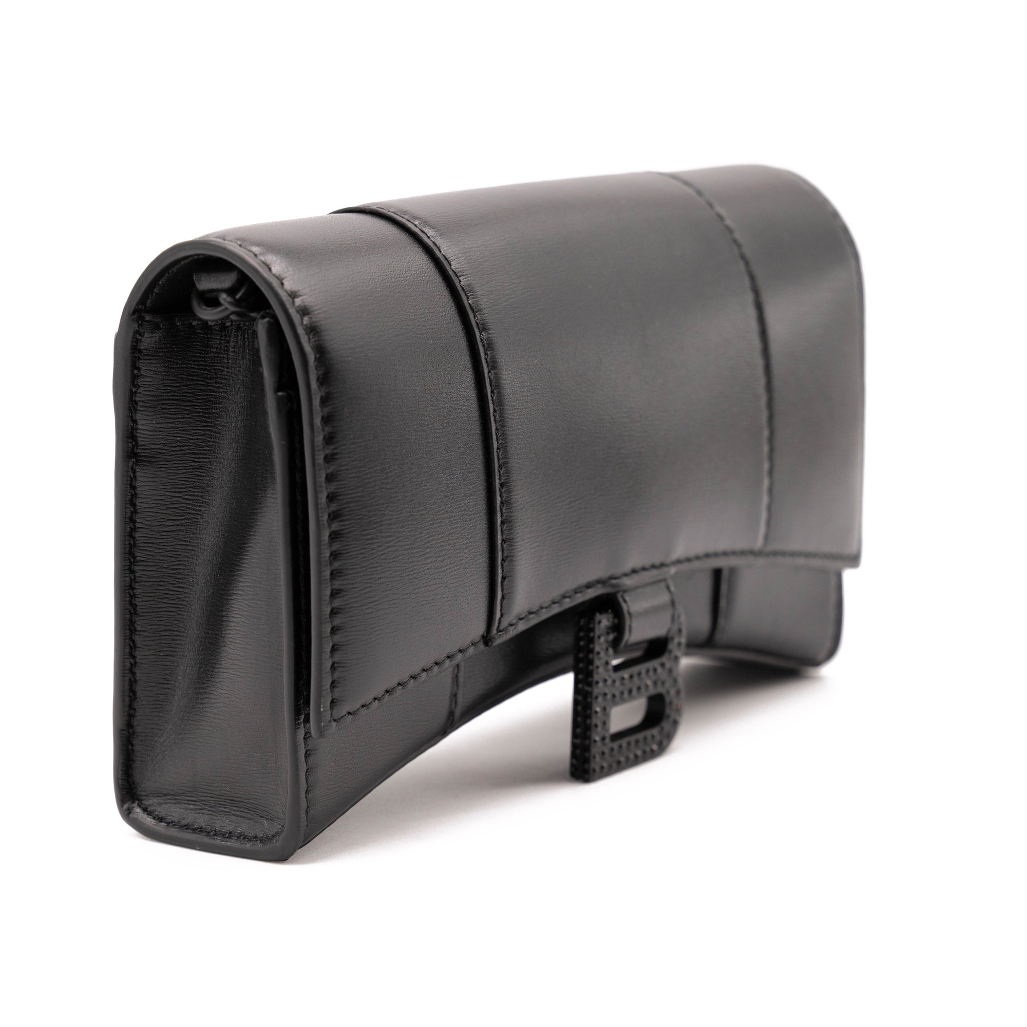 Balenciaga Hourglass Leather Wallet on a Chain