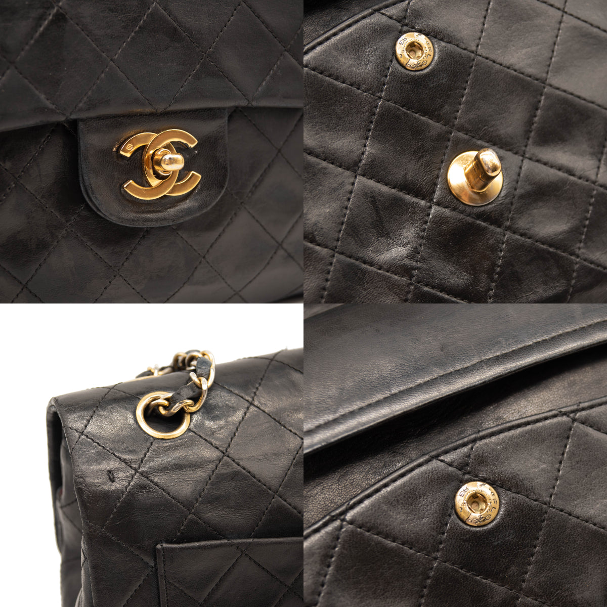 Chanel Lambskin Quilted Medium Double Flap Black