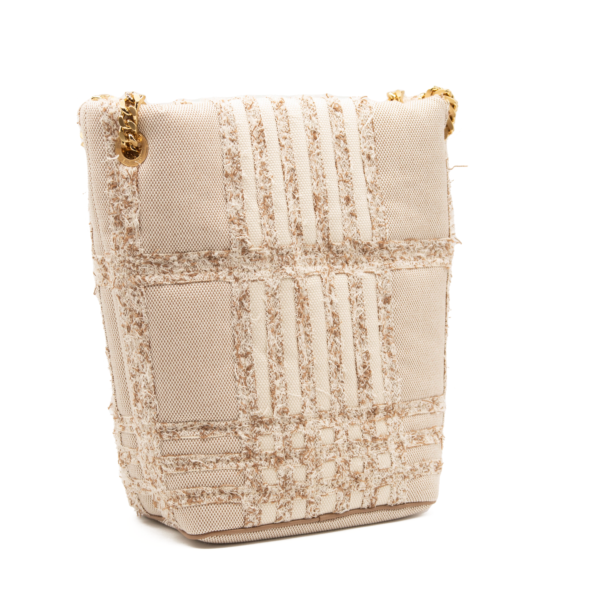 Burberry Small Lola Needle Punch Embroidered Canvas Bucket Bag