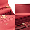 Chanel Grained Calfskin Stitched Small WOC CC Flap Bag Pink Chain Flap