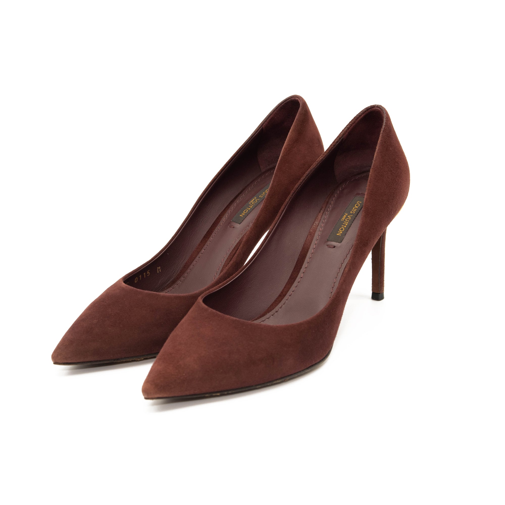 Louis Vuitton Suede Eyeline Pumps 37.5 Amarante