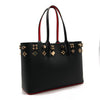 Christian Louboutin Small Cabata Studded Leather Green Tote VOSGES/ GOLD