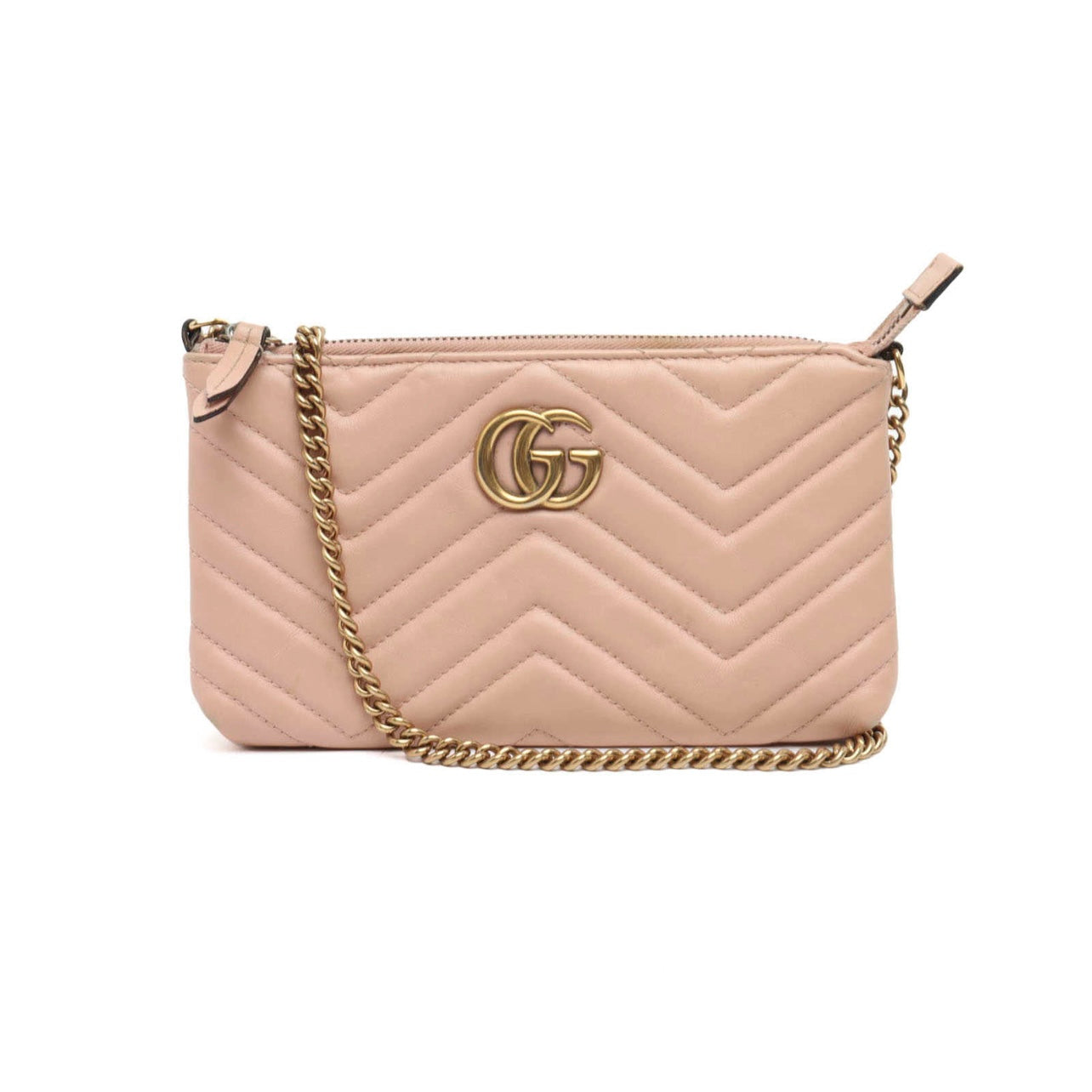 Gucci Pink Quilted Leather Marmont Mini Matelasse Shoulder Bag