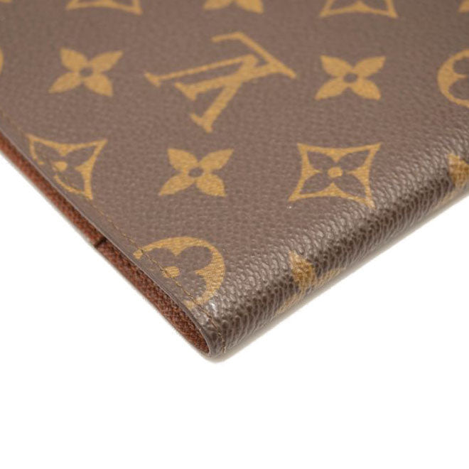 USED Louis Vuitton Passport Cover Brown Monogram Canvas Clutch