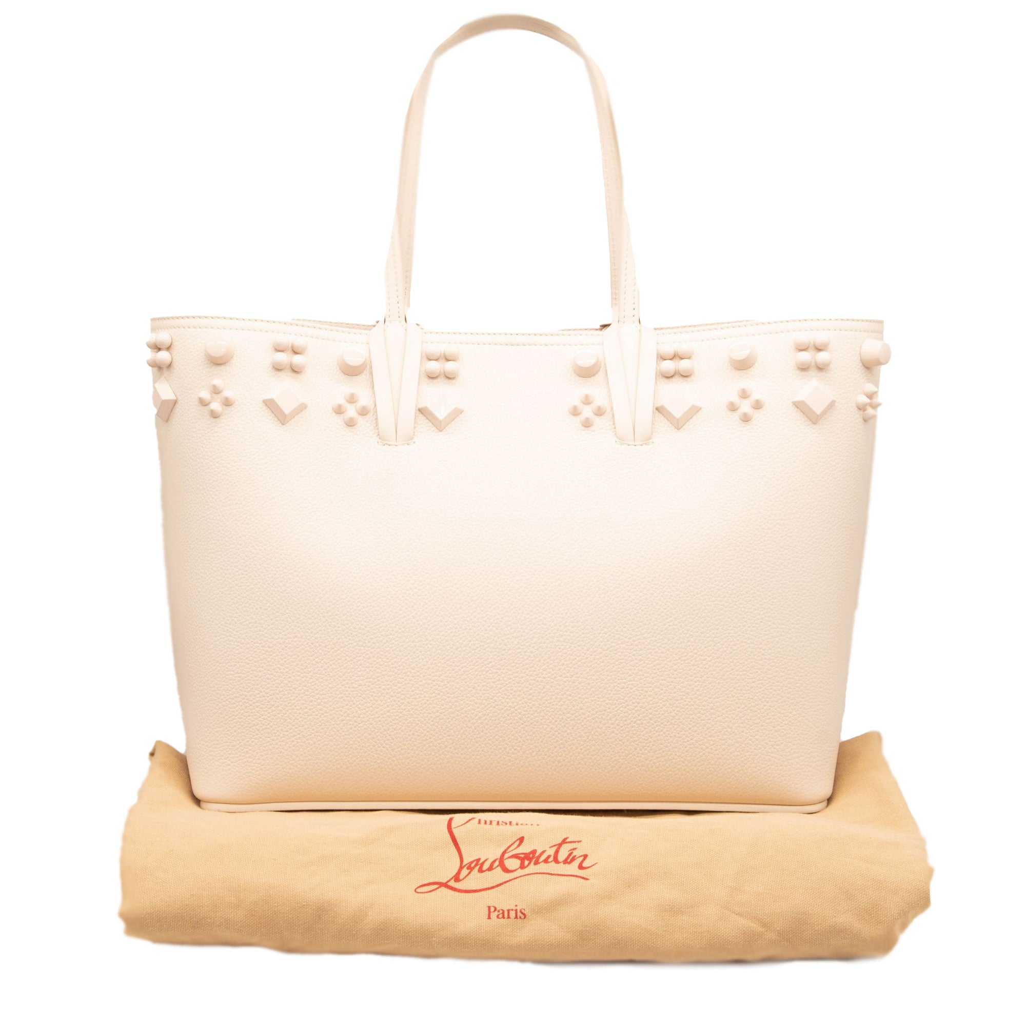 CHRISTIAN LOUBOUTIN Studded Leather and Rubber Tote for Men