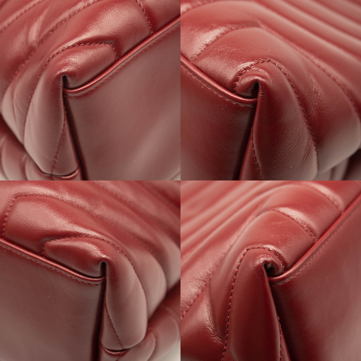 Saint Laurent Calfskin Y Quilted Monogram Medium Loulou Chain Satchel Palissandre