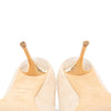Louis Vuitton Peep Toe Suede Pumps Eyeline 37.5 Gold Heel