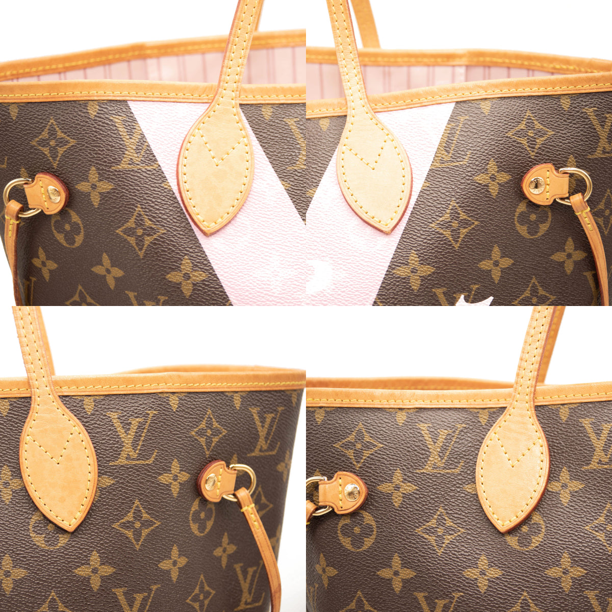 LOUIS VUITTON Monogram Saint Tropez V Neverfull MM in Rose Ballerine