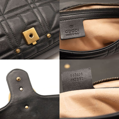 Gucci GG Marmont Calfskin Matelasse Medium Black Leather Shoulder