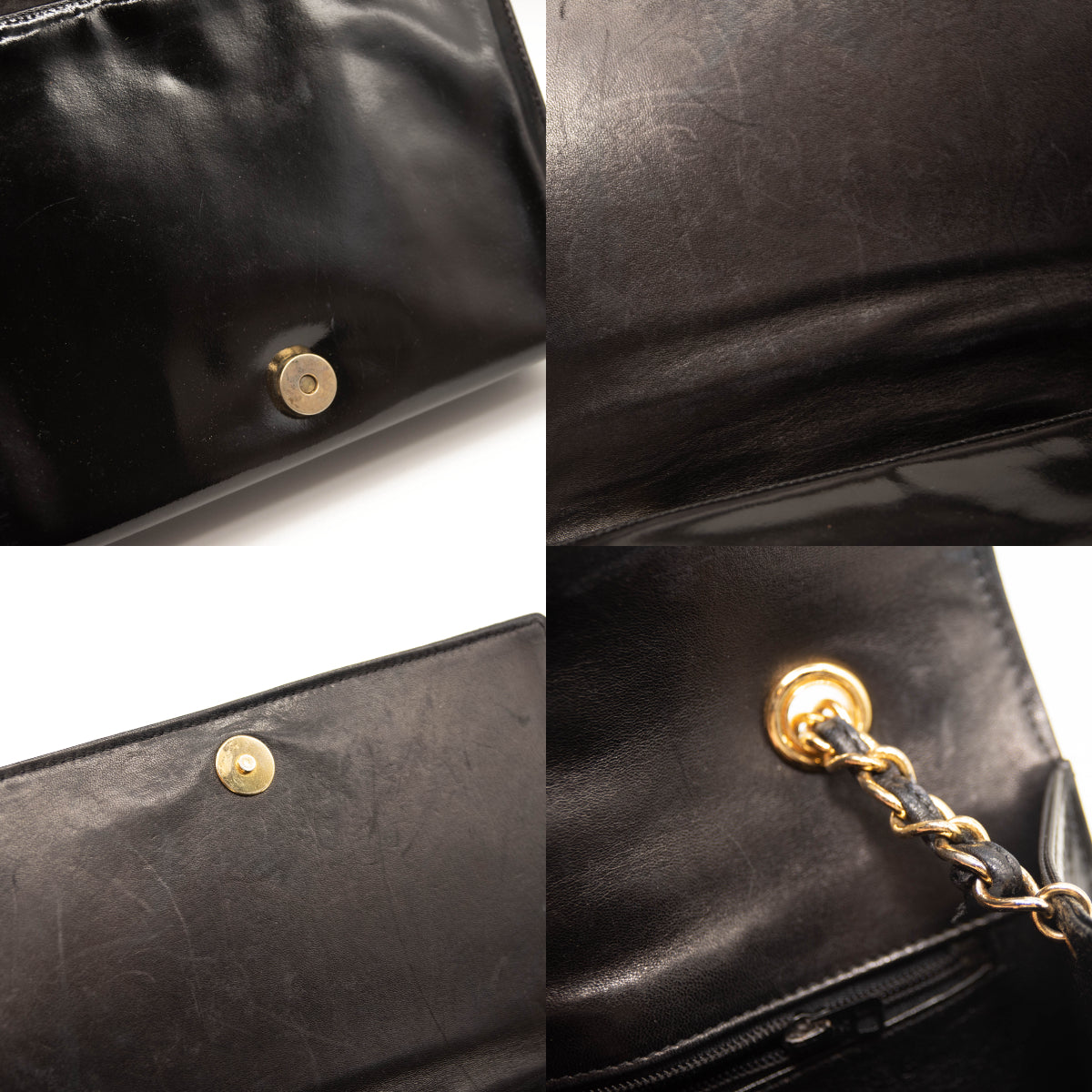 Authentic CHANEL Fur Leather Chain CC Logo Shoulder Bag Purse Black H2638  Japan
